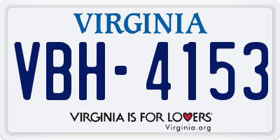 VA license plate VBH4153