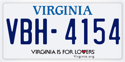 VA license plate VBH4154