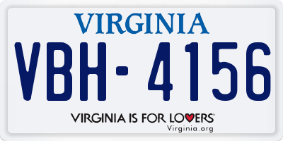 VA license plate VBH4156