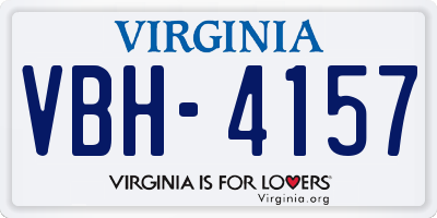 VA license plate VBH4157