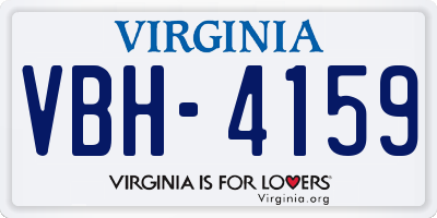 VA license plate VBH4159