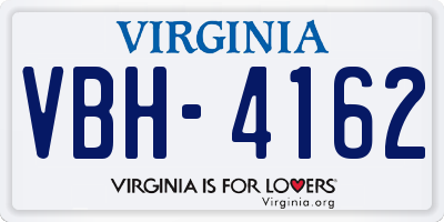 VA license plate VBH4162
