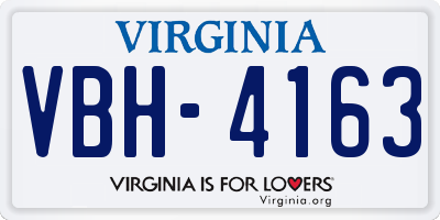 VA license plate VBH4163