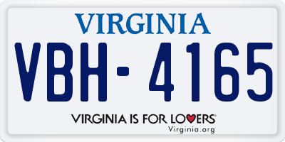 VA license plate VBH4165