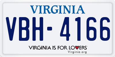 VA license plate VBH4166