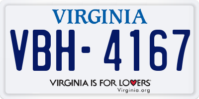 VA license plate VBH4167