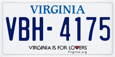 VA license plate VBH4175