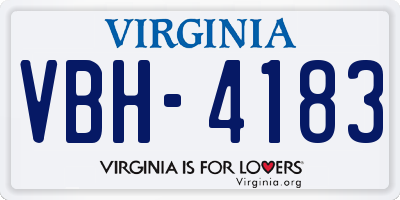 VA license plate VBH4183