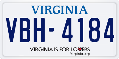 VA license plate VBH4184