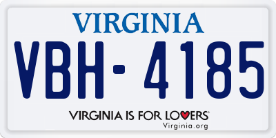 VA license plate VBH4185