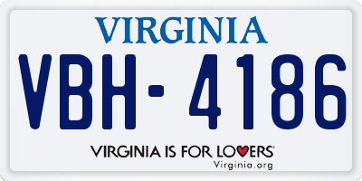 VA license plate VBH4186