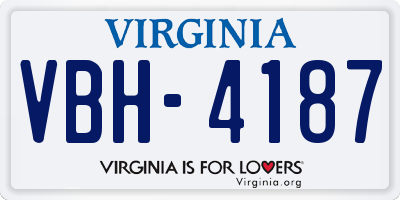 VA license plate VBH4187