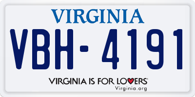 VA license plate VBH4191