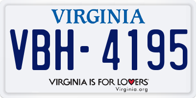 VA license plate VBH4195