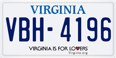 VA license plate VBH4196