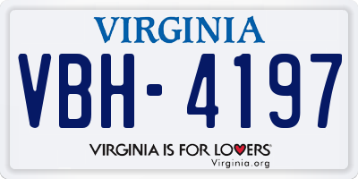VA license plate VBH4197