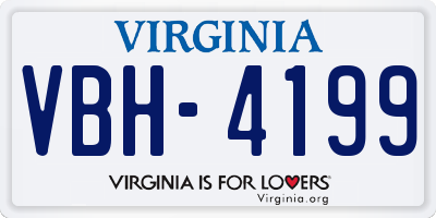 VA license plate VBH4199
