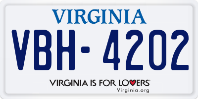 VA license plate VBH4202