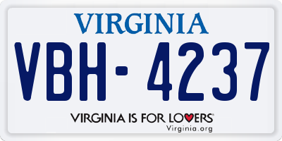 VA license plate VBH4237
