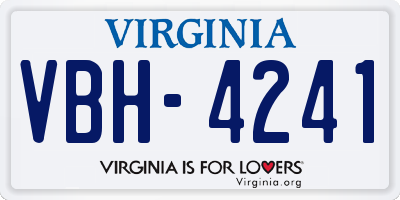VA license plate VBH4241