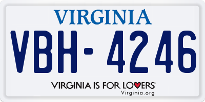 VA license plate VBH4246