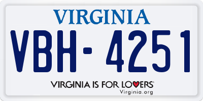 VA license plate VBH4251