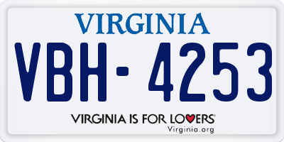 VA license plate VBH4253
