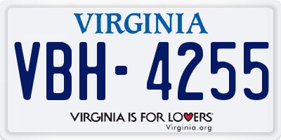 VA license plate VBH4255