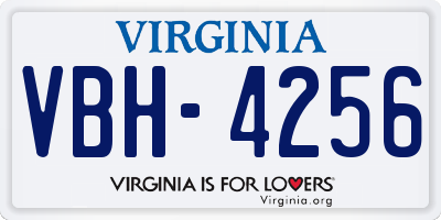 VA license plate VBH4256