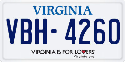 VA license plate VBH4260