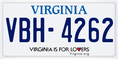 VA license plate VBH4262
