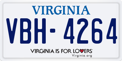 VA license plate VBH4264