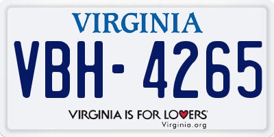 VA license plate VBH4265