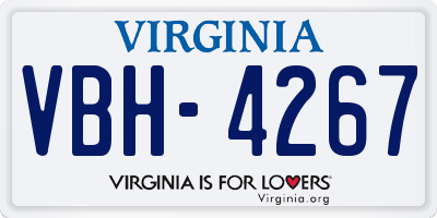 VA license plate VBH4267