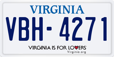 VA license plate VBH4271