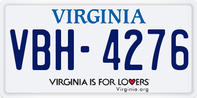 VA license plate VBH4276