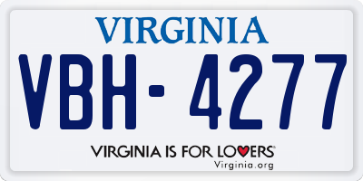 VA license plate VBH4277