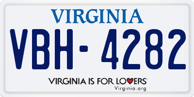VA license plate VBH4282
