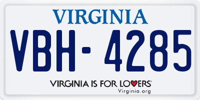 VA license plate VBH4285
