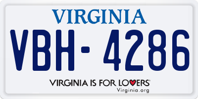 VA license plate VBH4286