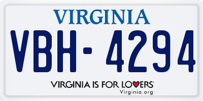 VA license plate VBH4294