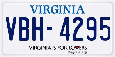 VA license plate VBH4295