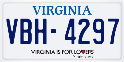VA license plate VBH4297