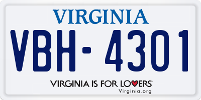 VA license plate VBH4301
