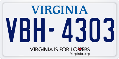 VA license plate VBH4303