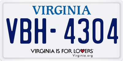 VA license plate VBH4304
