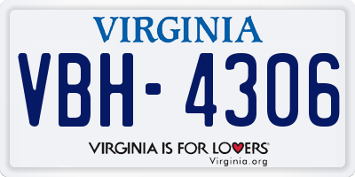 VA license plate VBH4306