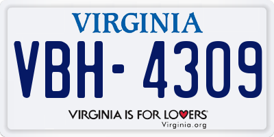 VA license plate VBH4309