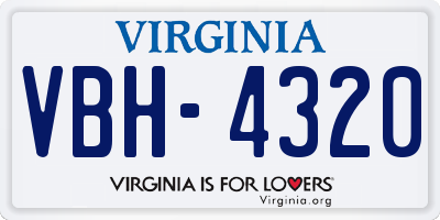 VA license plate VBH4320