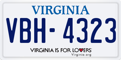 VA license plate VBH4323